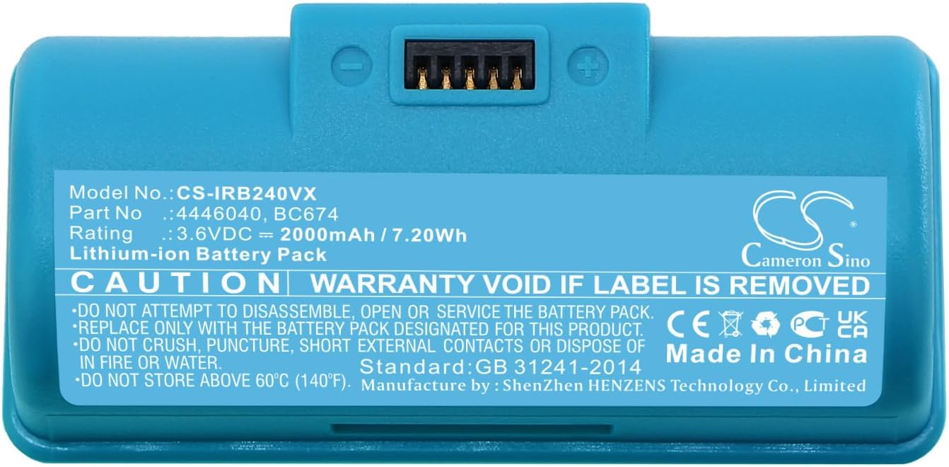 CS Cameron Sino New Replacement Battery for Braava Jet 240, Braava Jet 241, Braava Jet 244, Braava Jet 245, Braava Jet Mopping Robot (2000mAh) 4446040, BC674