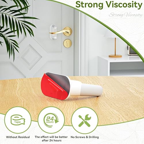 Miniatura 2 de EUDEMON Paquete de 2 cerraduras de palanca de seguridad para bebés, cerradura de manija de puerta para niños y mascotas, cerradura de pestillo de