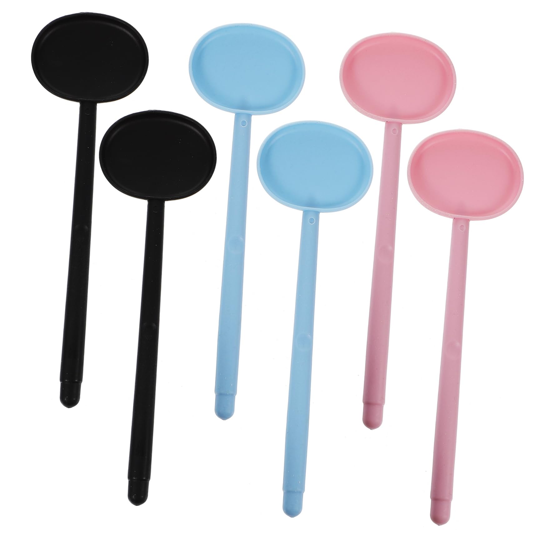 IWOWHERO 6Pcs Plastic Eye Occluder Set with Handle for Testing Professional Handheld Eye Cover for Examination Mixed Colors Patterns for All Ages