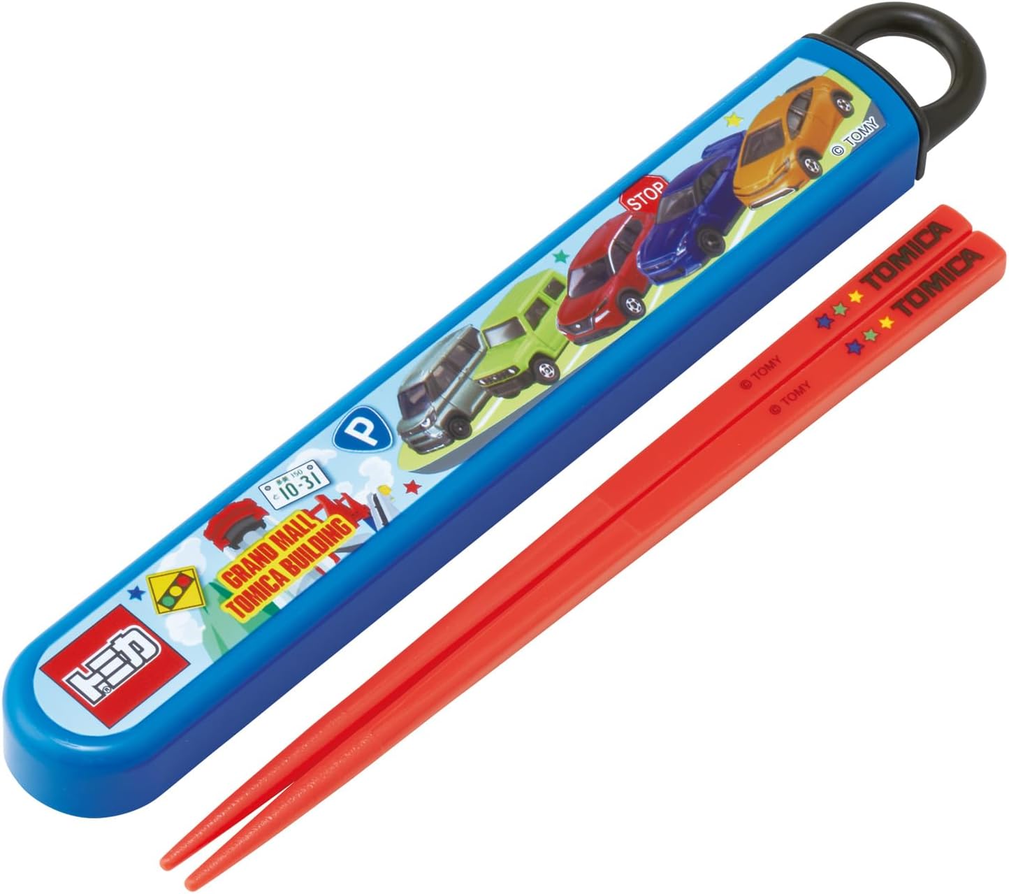 Skater ABS2AM-A Tomica 26 Boy's Chopsticks & Chopsticks Case Set, 6.5 inches (16.5 cm), Made in Japan, Dishwasher Safe, Slide Type