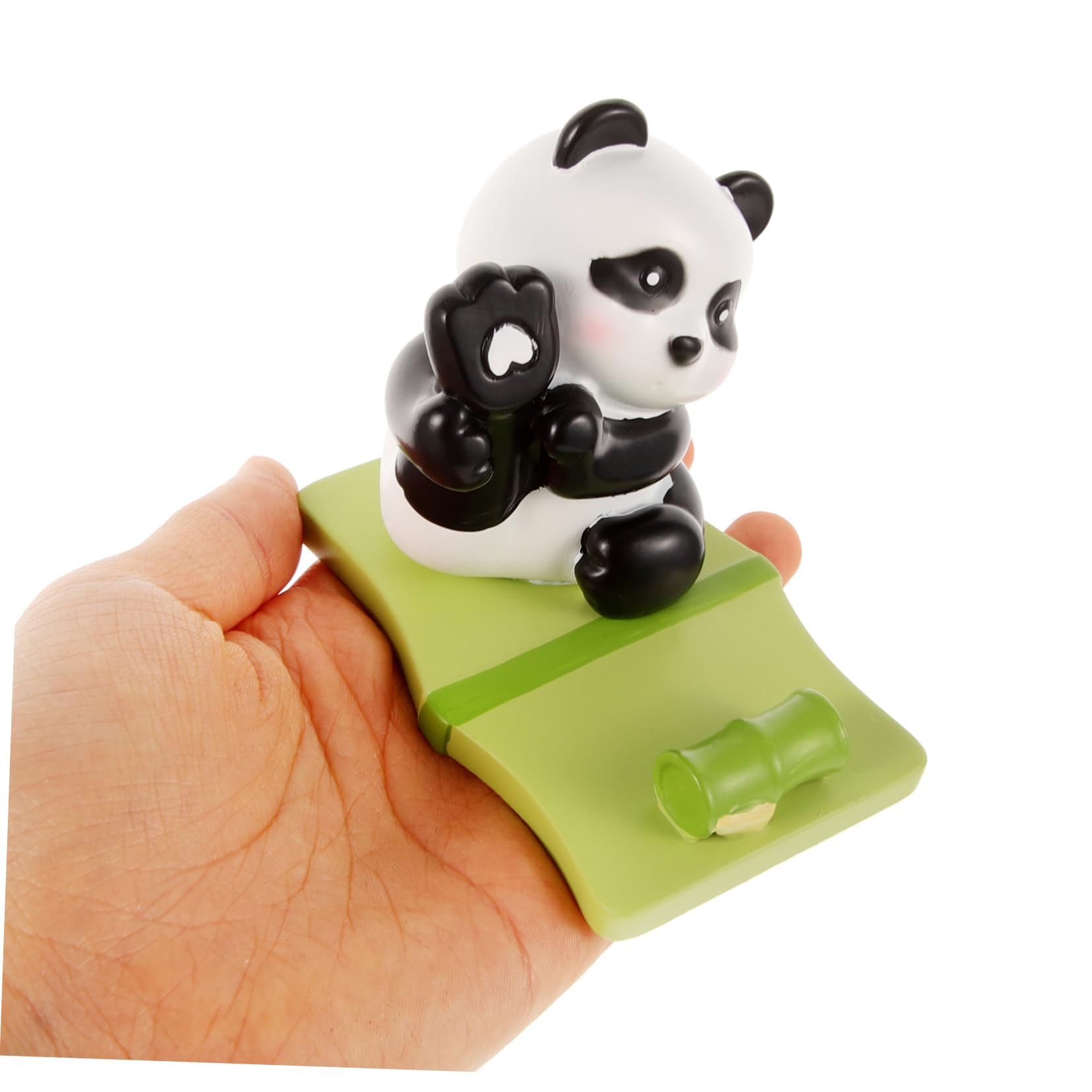 Mikikit 3pezzi Supporto Per Cellulare Panda Resina Decorativa Porta Telefono Da Scrivania Compatto e Carino Per Adulti Accessorio Da Tavolo Funzionale e Estetico