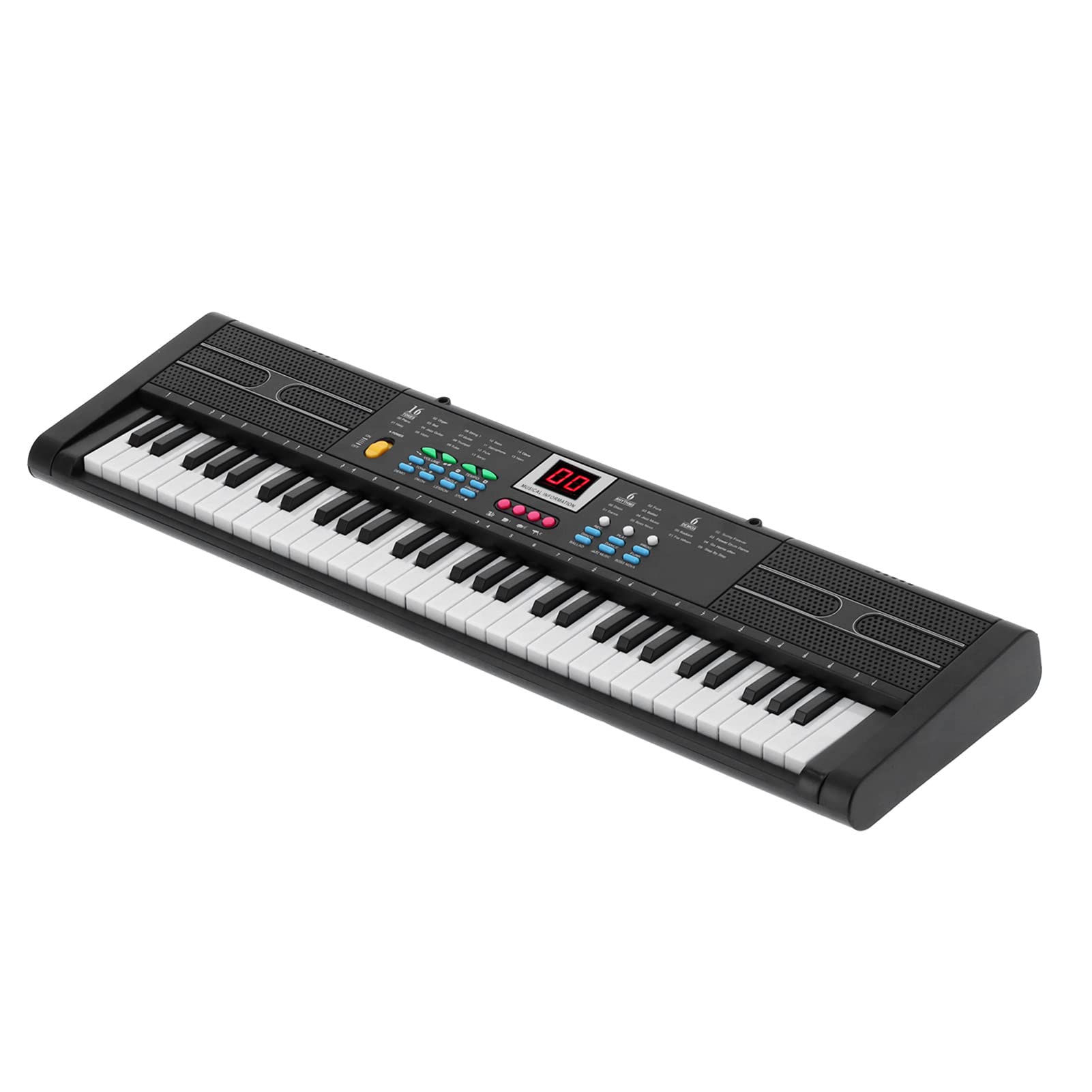 Pianoforte con Tastiera a 61 Tasti, Piano Elettrico Professionale con Microfono per Bambini Principianti, Alimentatore USB