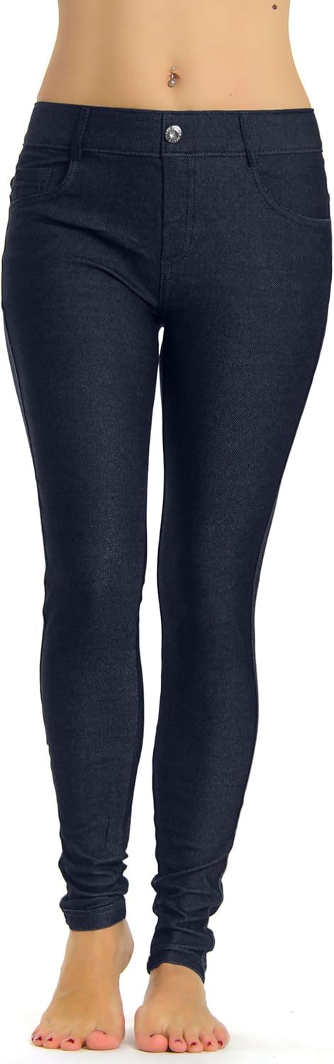 Prolific Health Women's Jean Look Jeggings Tights Slimming Many Colors Spandex Leggings Pants Capri S-XXXL - Image 2