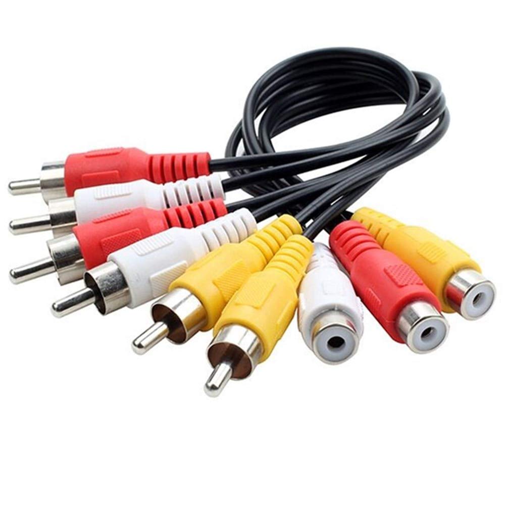 SOLDOUT RCA Cable Male to Female Plug Splitter Audio Video AV Adapter Cable For TV DVD Player Video Splitter HD-TV (3 FEMALE - 6 MALE)