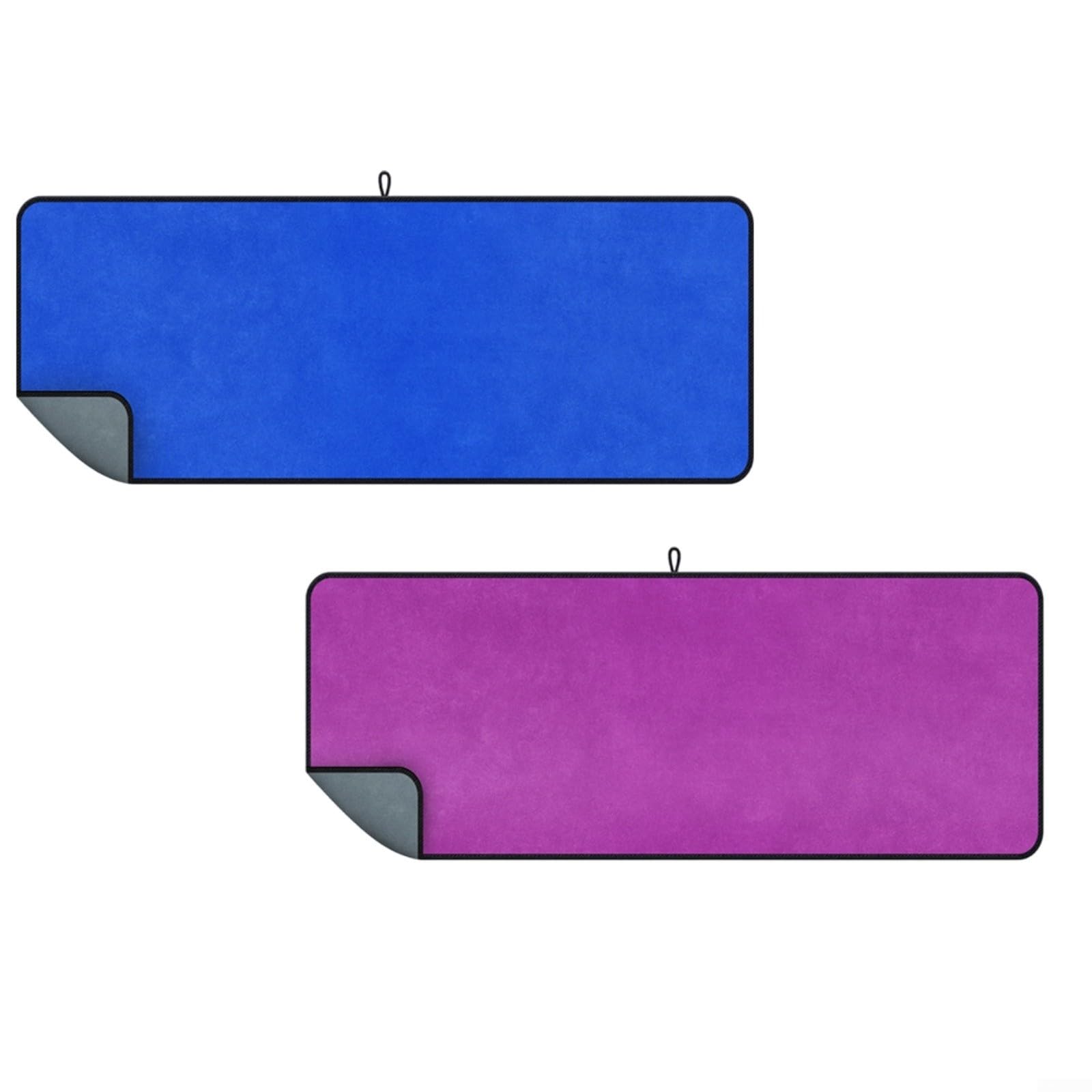2 panni per lavaggio auto, 60 x 160 cm, in tessuto non tessuto corallo, altamente assorbenti, antigraffio, per carrozzeria, vetri, cura della pelle, blu e viola