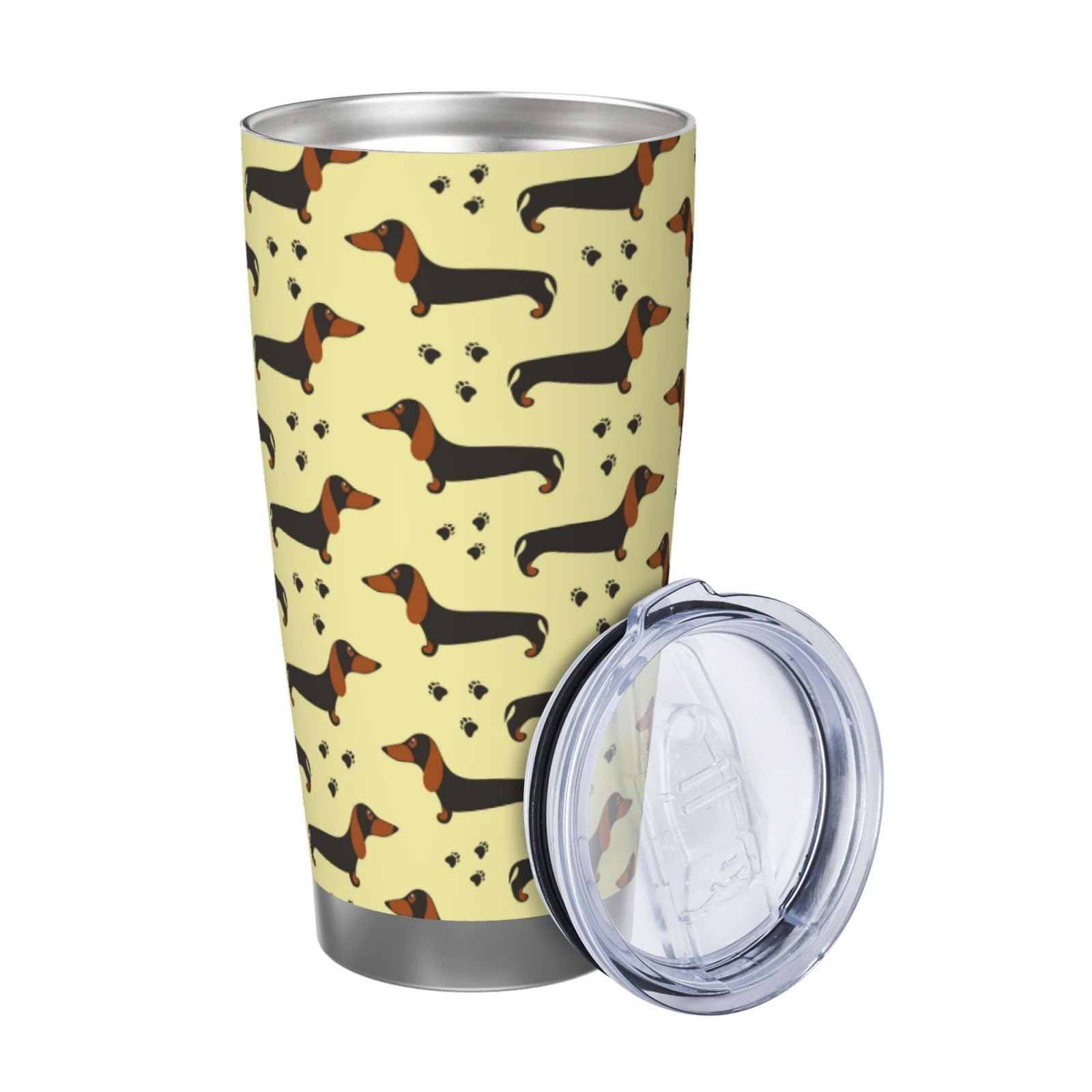 Xinvast Dog Dachshund Coffee Tumbler Vacuum Insulated Water Bottle Stainless Steel Insulated Travel Mug for Women Dog Lovers 20 Oz