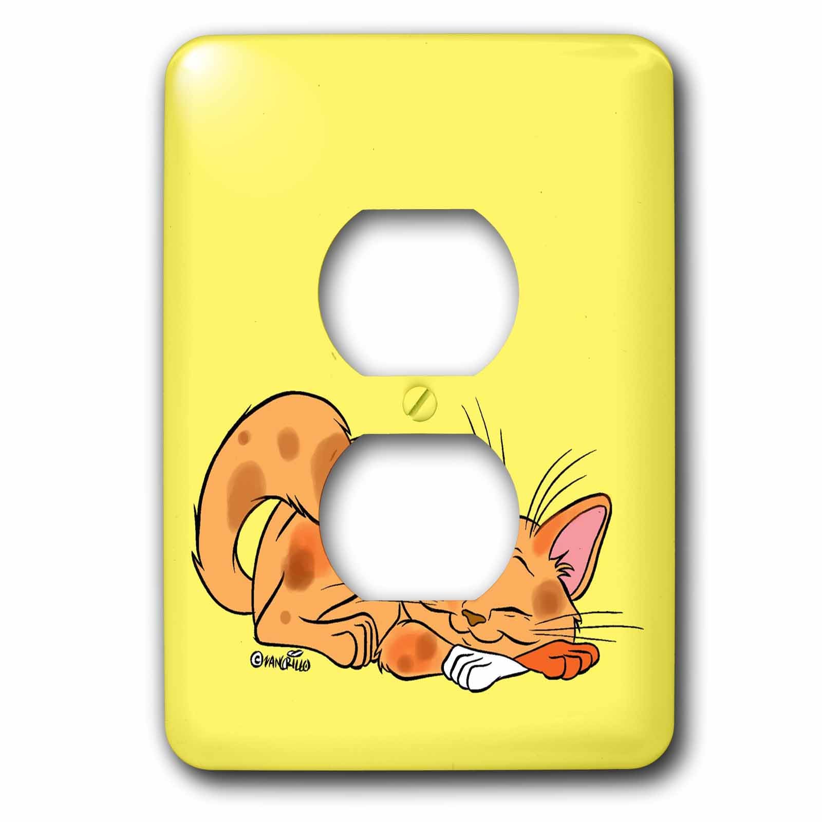 Cache pour prise chat endormi dans la chambre enfant 3dRose lsp_4755_6