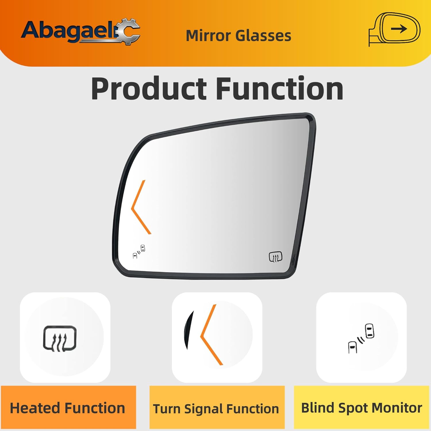 Heated Mirror Glass with Turn Signal & Blind Spot Driver Side for 2008-2017 Toyota Sequoia, 2007-2020 Toyota Tundra, Chrome Plated OEM Flat Mirror, Plug and Play Anti-Scratch Wear Resistant