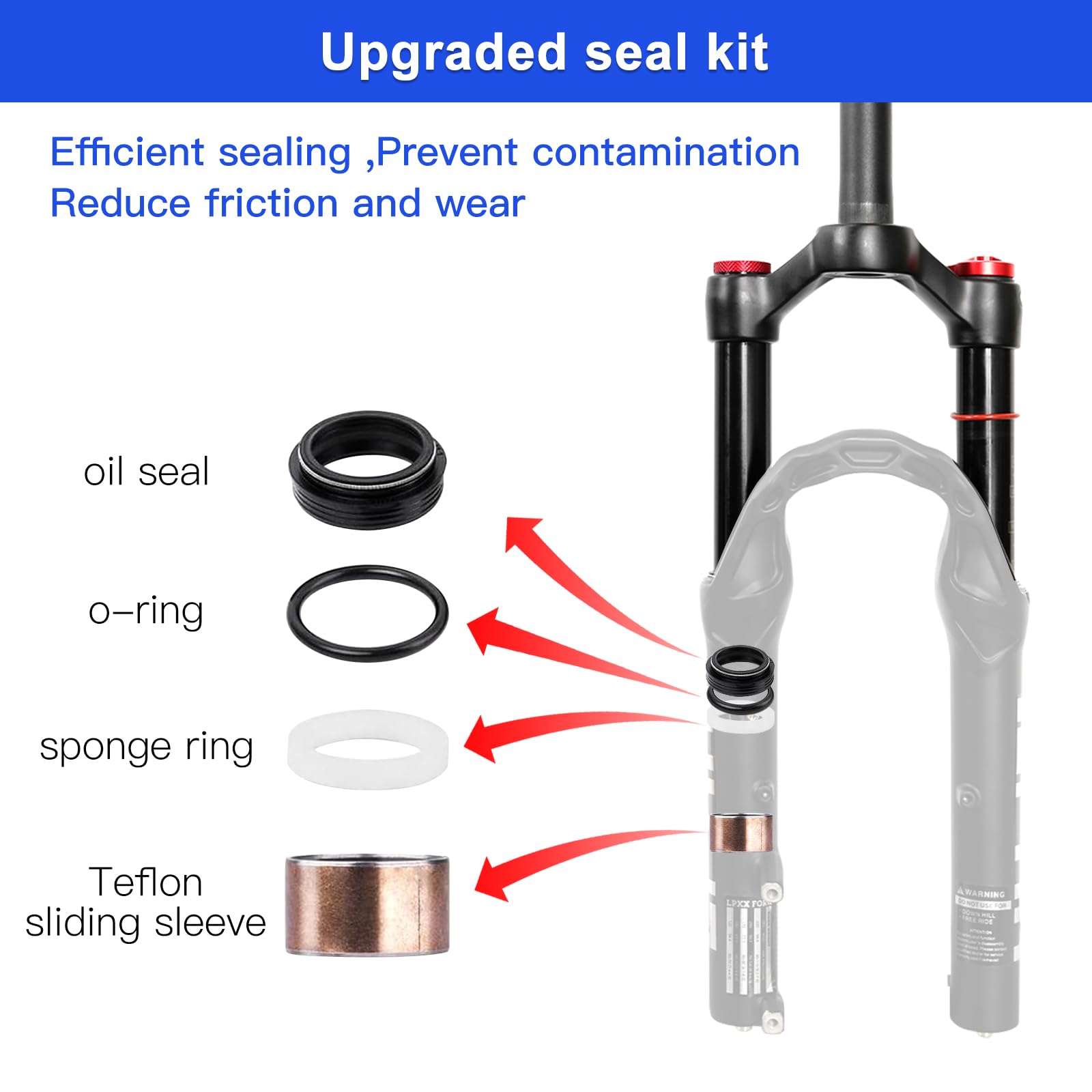 Horquilla de suspensión neumática de bicicleta de 20 pulgadas, 120 mm de viaje, horquilla QR MTB de 9 mm, tubo recto de 1 1/8 pulgadas, bloqueo manual, horquilla delantera de freno de disco