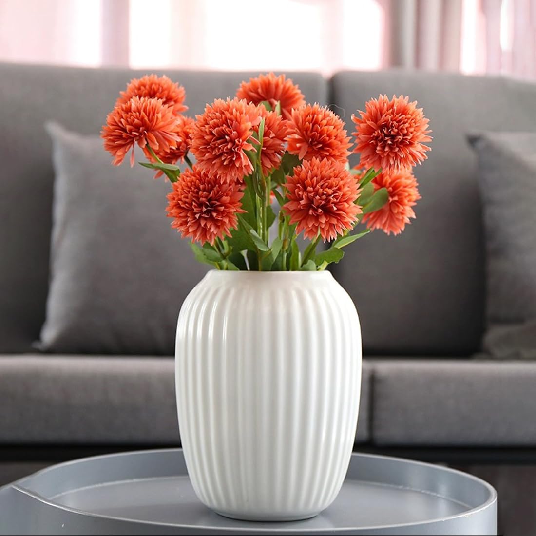 Vaso In Ceramica Per Fiori Bianco Moderno Vaso Di Fiori 23 Cm Vaso Decorativo Per Erba Di Pampa Vasi Di Ceramica Fatti A Mano Vintage Regalo Per La Casa Soggiorno Camera Da