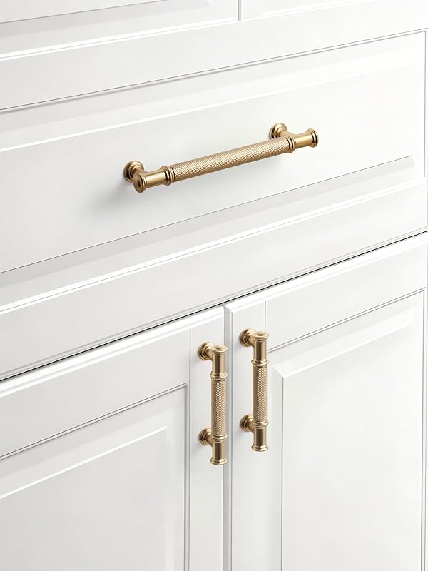 JIASENBAO 5 Pack Champagne Bronze Cabinet Pulls 5" Hole Center Brass Handles Drawer Pulls Closet Bathroom Vanity Dresser Hardware Zinc Alloy by JIASENBAO - Used condition - Image 4