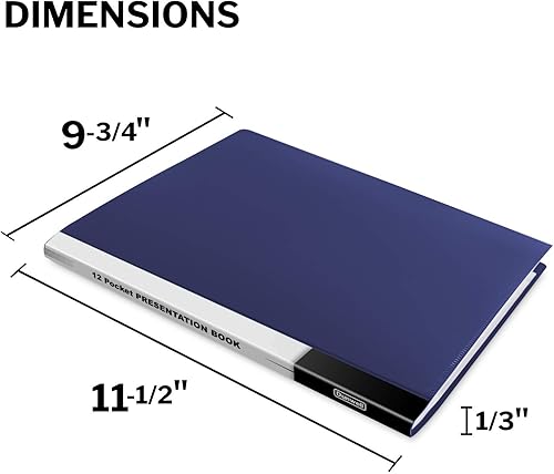 Miniatura 7 de Dunwell Carpeta con fundas de plástico de 12 bolsillos (paquete de 2, azul) - Libro de presentación, carpeta de cartera de 8.5 x 11 con protectores