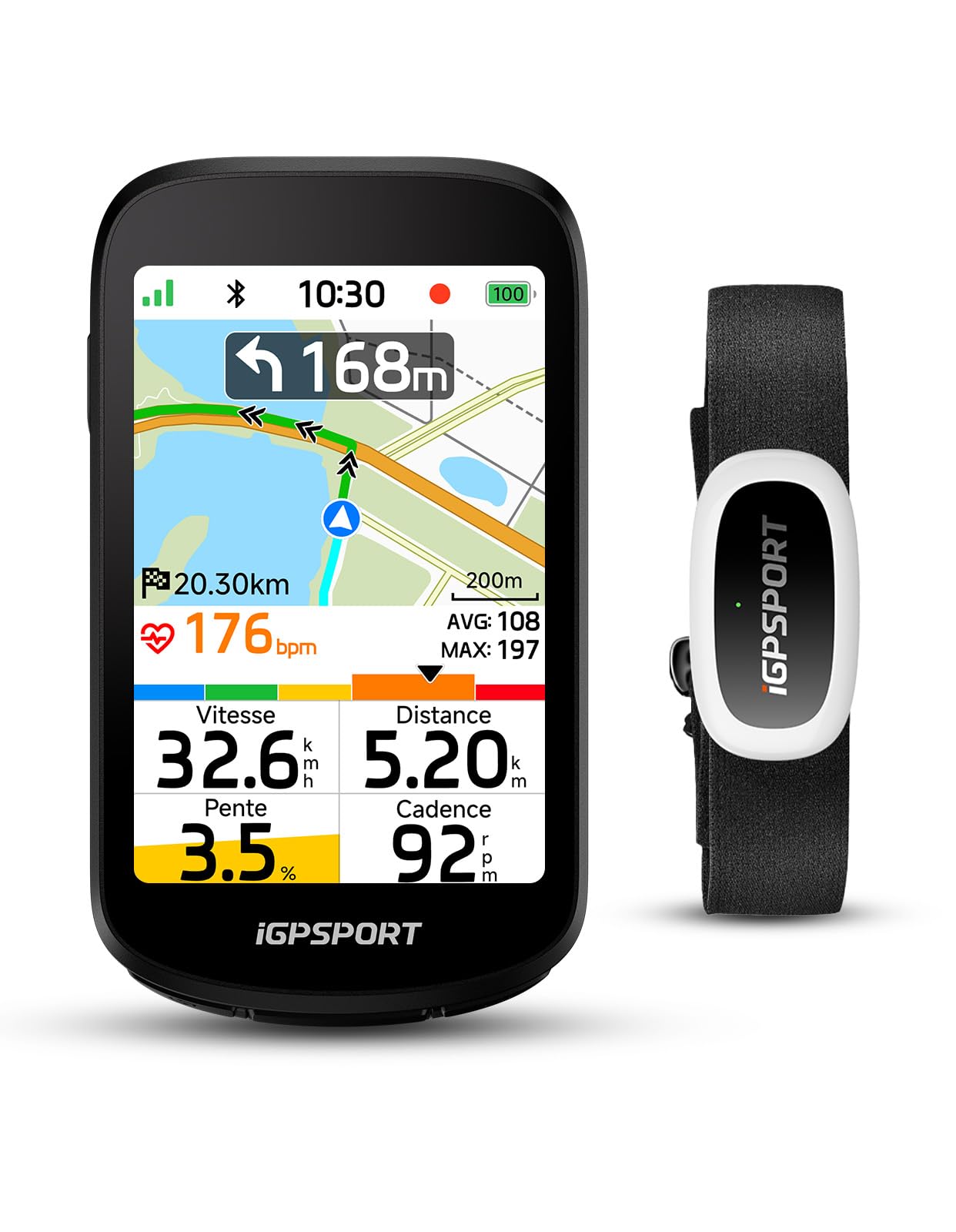 iGPSPORT BSC500 Compteur Velo sans Fil et HR50 Cardiofrequencemetre Ceinture Cardio