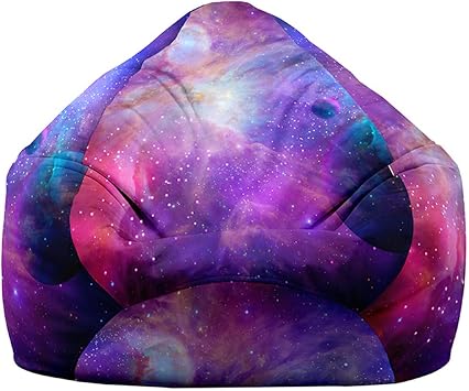Bean Bag Chair Cover, No Filler Sofa Cover for Kids Adults, Washable Soft Stuffed Toys Storage Starry Sky Bean Bag Cover Living Room Tatami Lazy Sofa Cover X-Large,Pink
