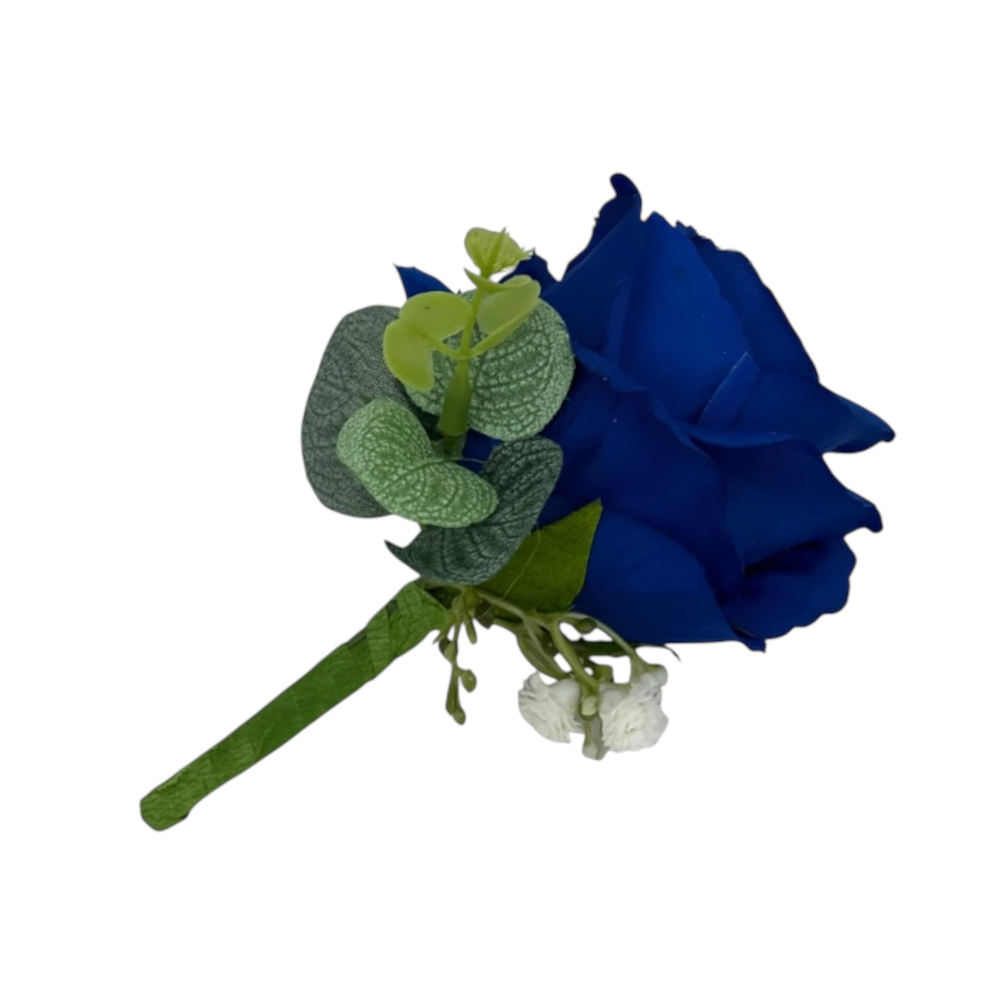 Artificial Wedding Flowers bouquets Silk Roses Eucalyptus (single buttonhole)