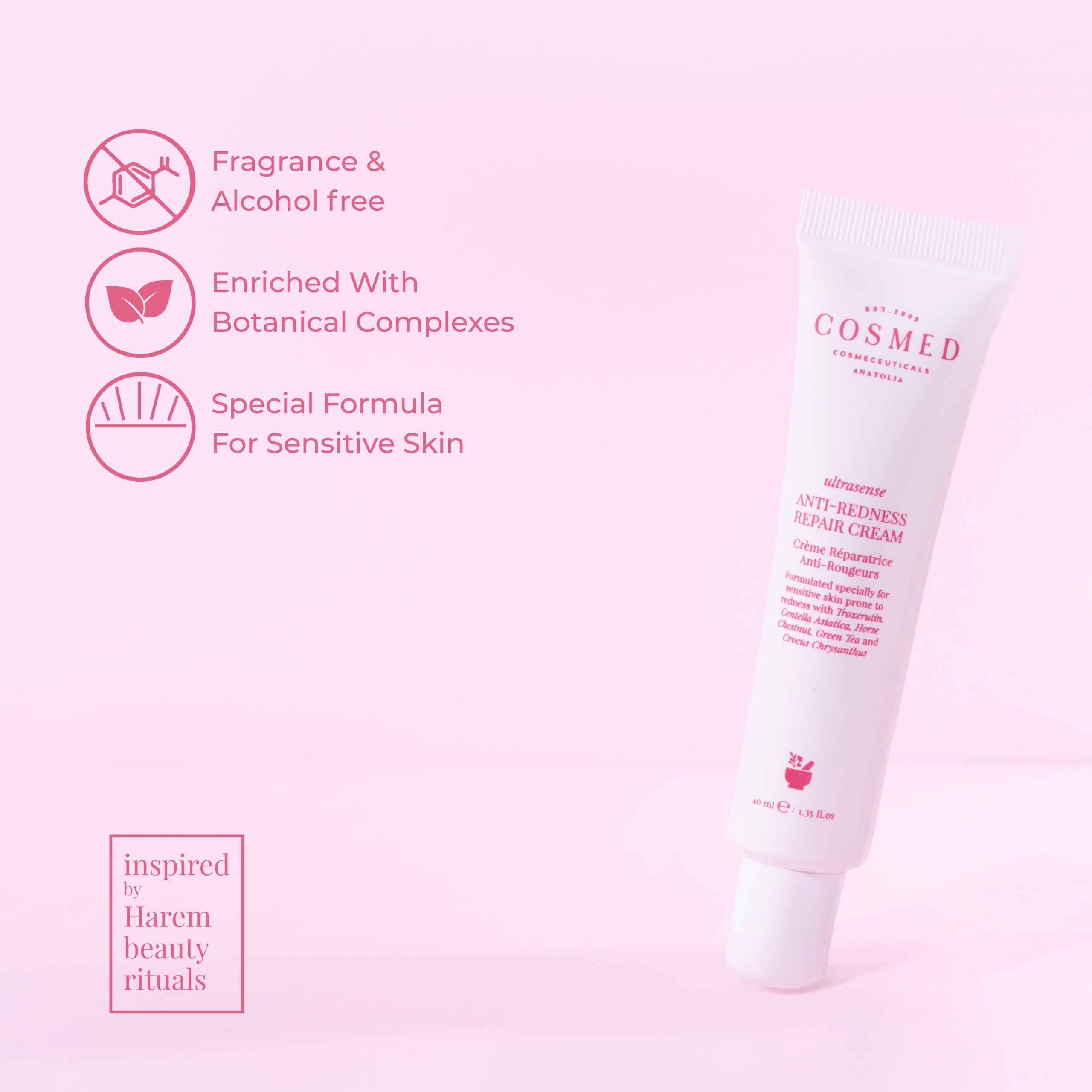 Cosmed Hassas Ciltler İçin Kızarıklık Karşıtı Krem - Anti-Redness Repair Cream - 40 ml