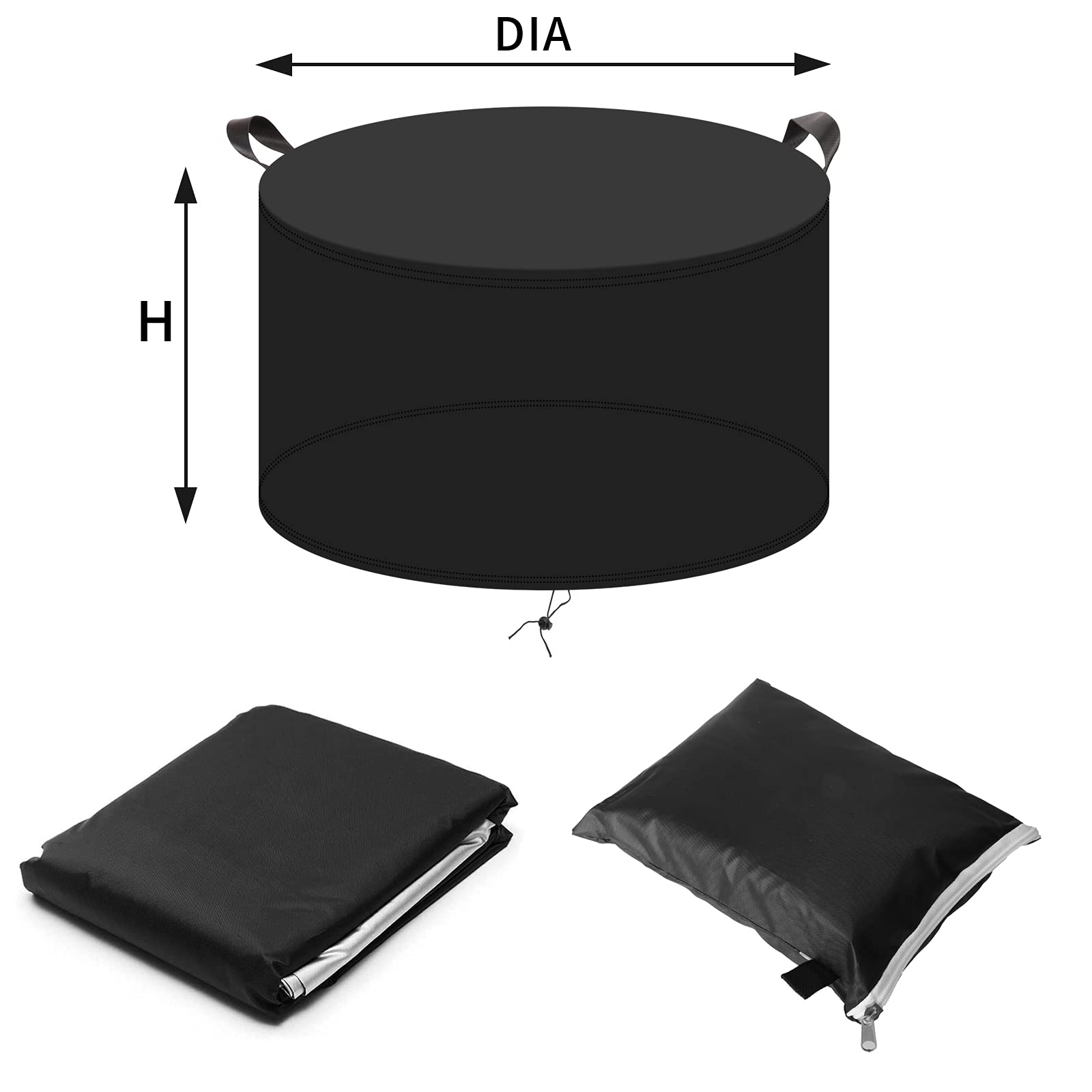 420D - Fundas de piel de Gar personalizables, protección antiséptica para exteriores, impermeable, para mesa y silla, color negro, 23958 cm