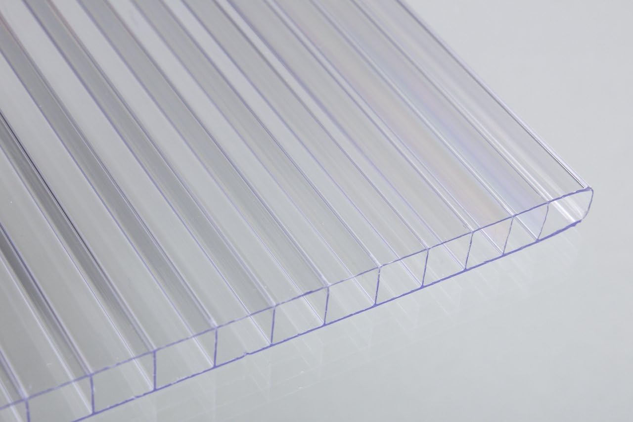 Falken Design Falkenacrylic-MW-CL-6MM/1248 Mw-CL-6mm/1248 Multiwall Polycarbonate Sheet, Greenhouse Cover, 6mm (0.236") 12" x 48" - Clear, Polycarbonate