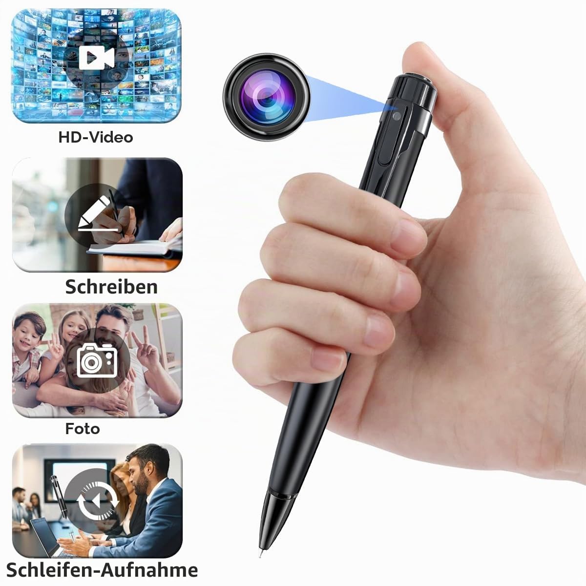 QZT Camera Pen 32GB HD 1080P Audio Camera and Video Recorder with Photo Recording for Home, Indoor, Business Meeting