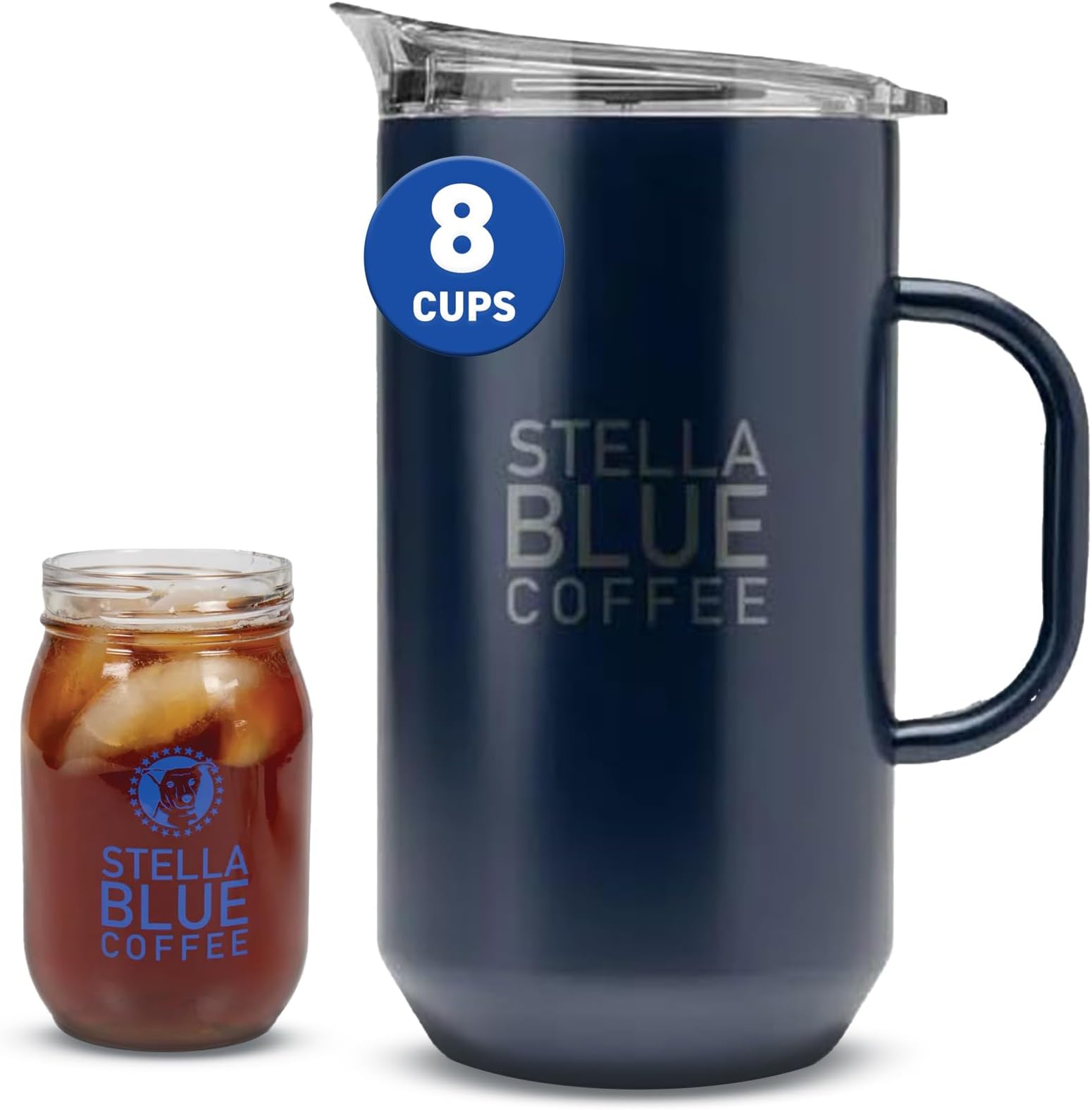 Cold Brew Pitcher | 67 oz Stainless Steel with Spill-Resistant Lid | Double Wall Insulated Design | BPA-Free | Ideal for Cold Brew Tea and Infused Drinks | Easy-Pour Durable Pitcher