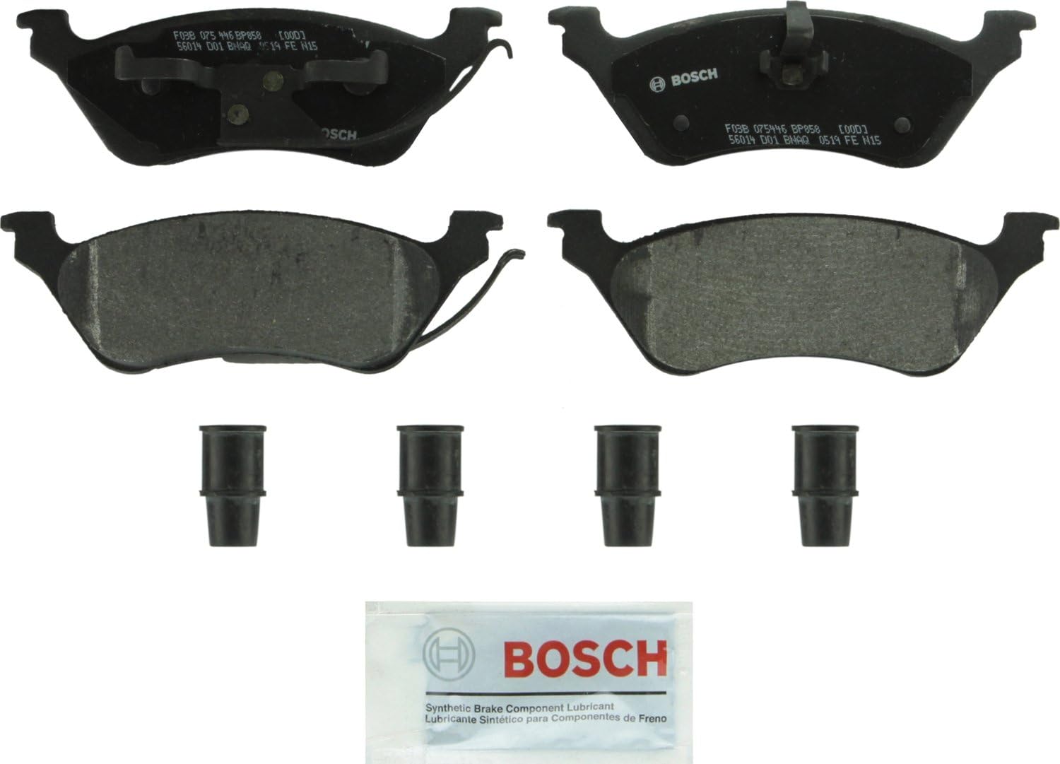 BOSCH BP858 QuietCast Premium Semi-Metallic Disc Brake Pad Set - Compatible With Select Chrysler Town & Country, Voyager; Dodge Caravan, Grand Caravan; REAR