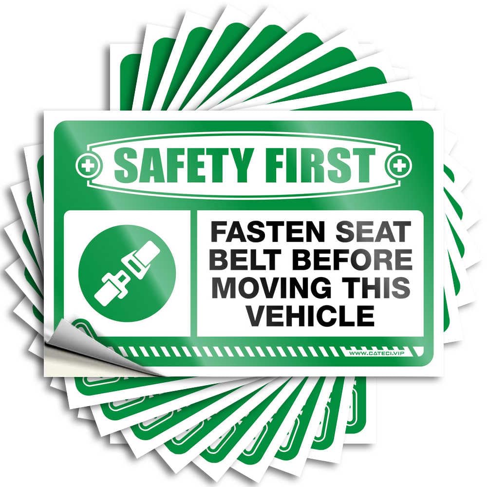 Fzfn Men's Colour Lettering Sticker Tiki Bar Accessories Vinyl Sticker | Safety First Fasten Belt Moving Vehicle Winter For Thankful Use(8X12cm)