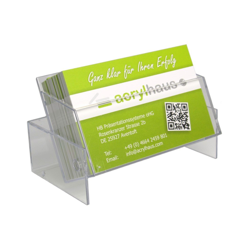 10 Stück Visitenkarten-box/Visitenkartenhalter/Visitenkartenständer/Visitenkartenspender für Visitenkarten 85x55mm, transparent