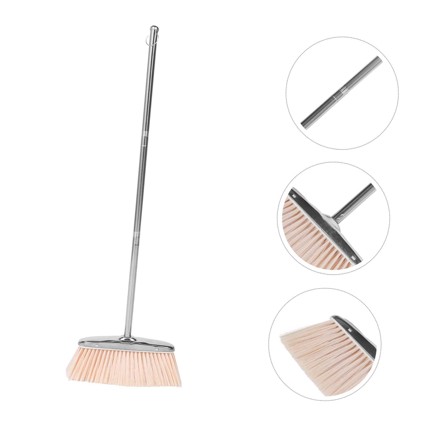 IWOWHERO Home Cleaning Device Sweeping Broom Home Cleaning Supplies Cleaning Gadgets Long Handle Cleaning Broom Duster Broom Garden Broom Scraper Tool Home Broom Stainless Steel Khaki