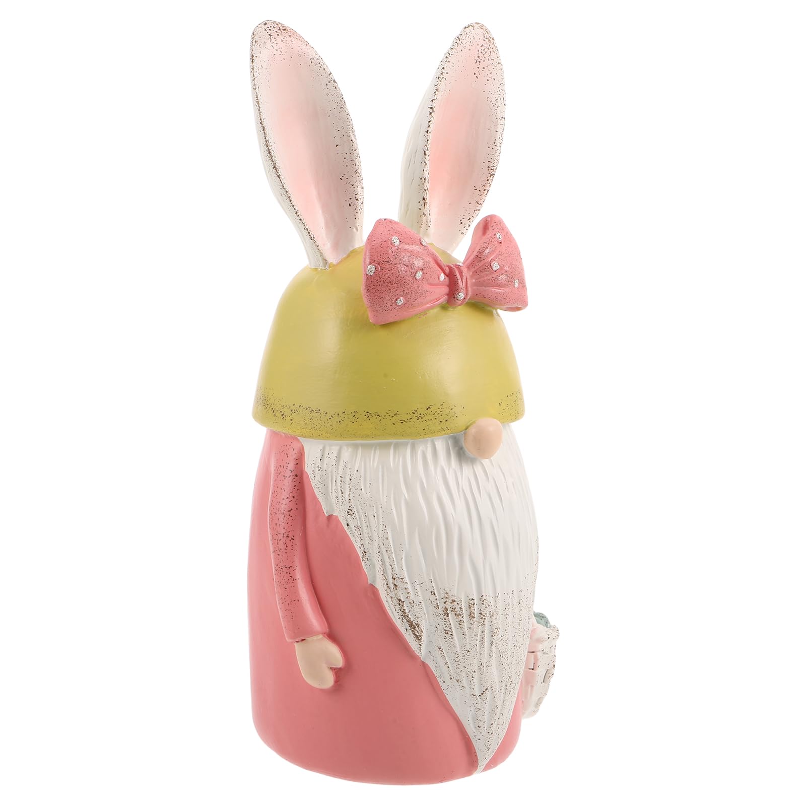 Figurines de lapins gnomes roses en résine pour table DOITOOL