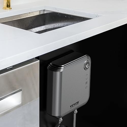 Miniatura 8 de VEVOR Calentador de agua eléctrico sin tanque, 7kw bajo demanda, caldera de agua instantánea debajo del fregadero, pantalla digital de temperatura y