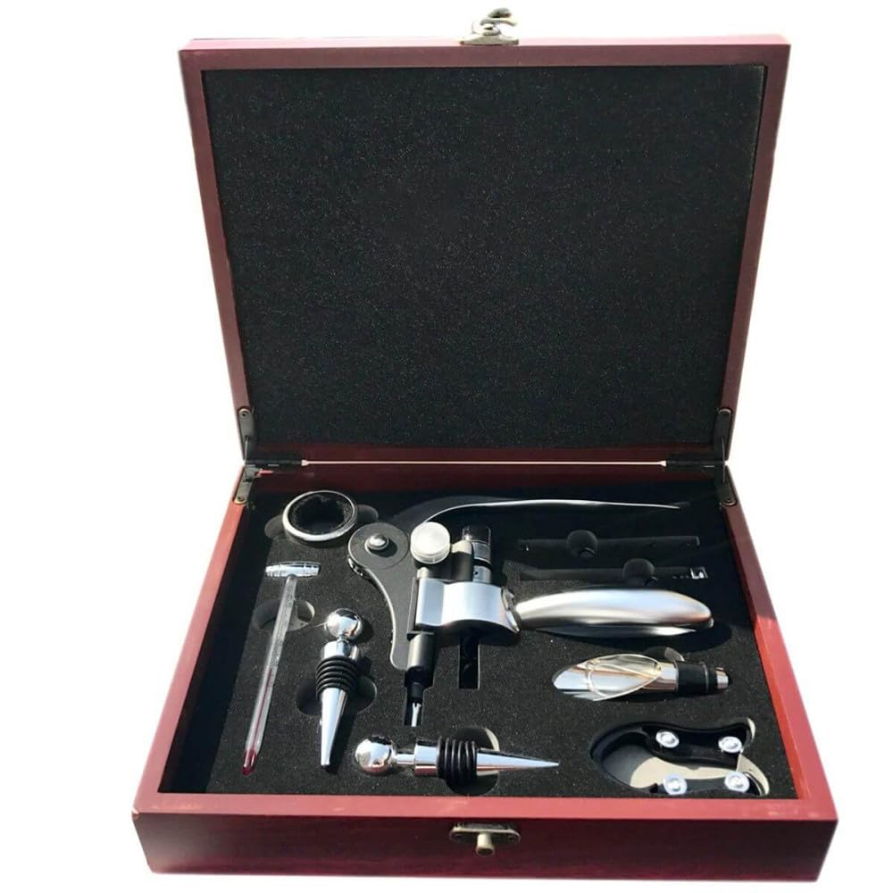 Coffret accessoires à vin luxe 9 pièces -