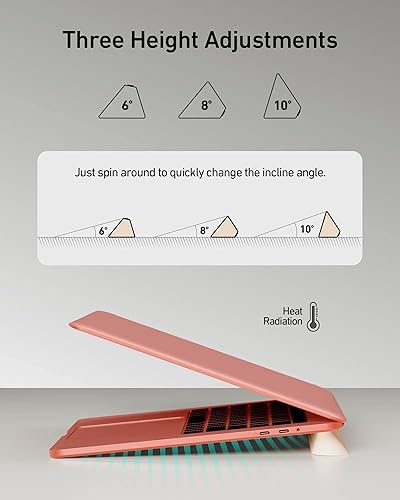 Miniatura 9 de Soporte de silicona 3 en 1 para computadora portátil para escritorio, elevador de teclado para escritura ergonómicalectura, soporte de refrigeración