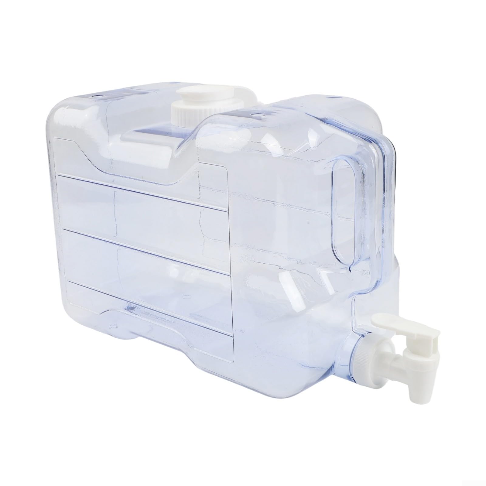 Kühlschrank Wasserspender mit Hahn, Durchsichtiger Kunststoff Getränkespender 3-7.5L, Platzsparender Wasserbehälter für Küche, Einfacher Transport und Befüllung, Blau(7.5L)