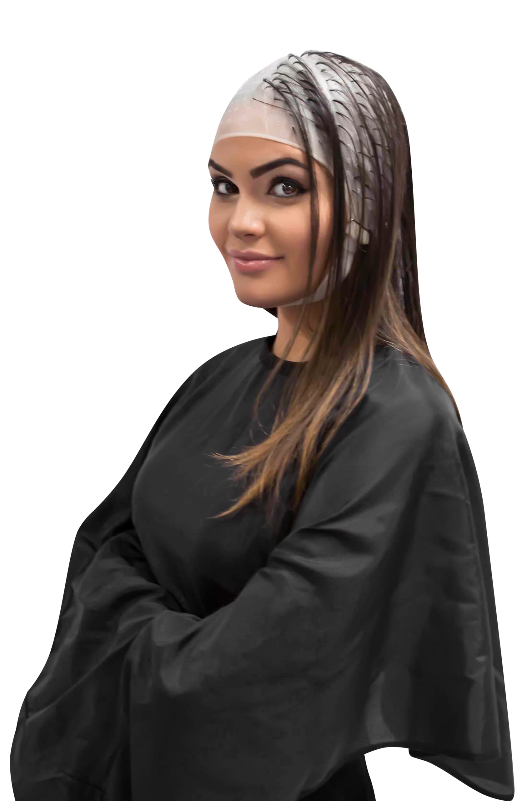 Dompel - Cuffia professionale per capelli in silicone, con ago e regolazione, per la colorazione dei capelli, per parrucchieri, realizzata in Brasile