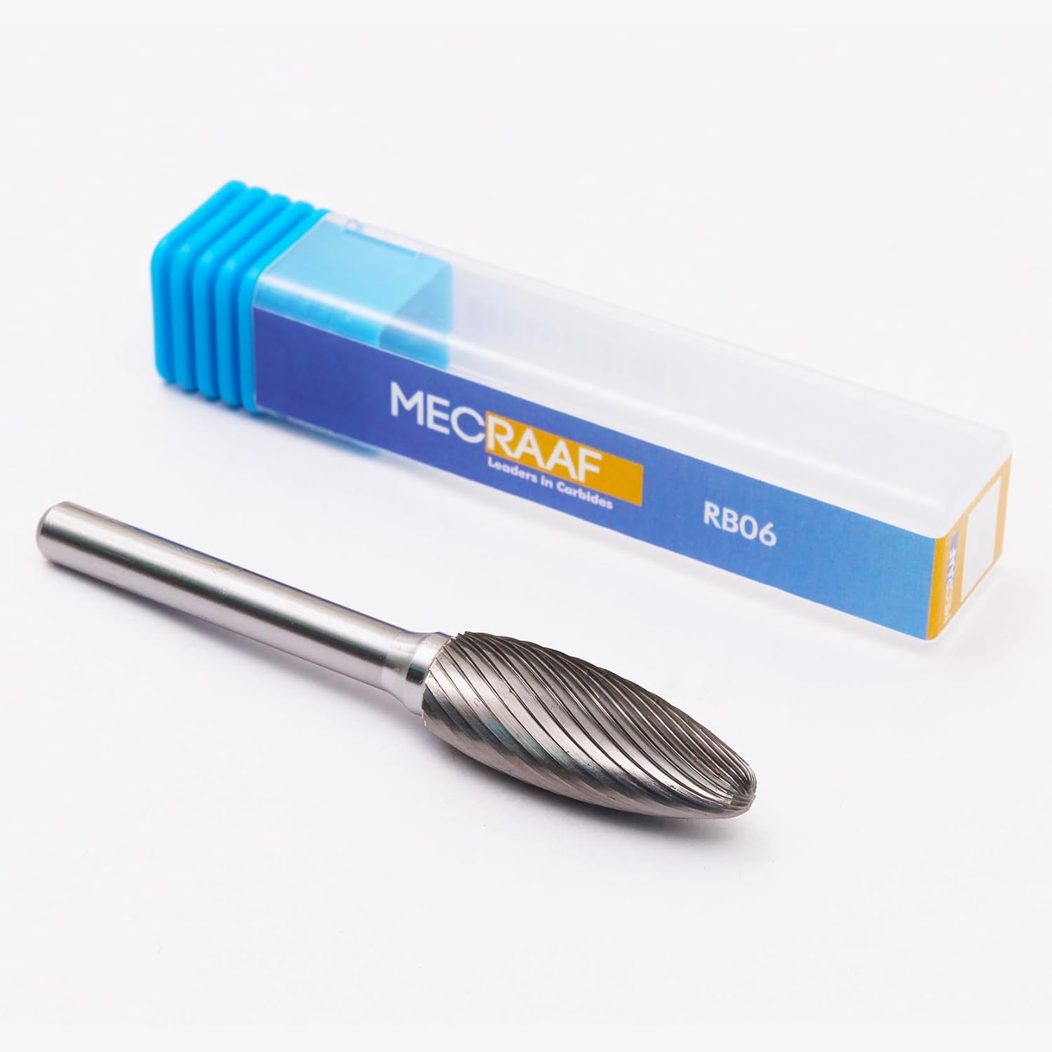 MECRAAF® Super Grade Carbide Rotary Burr Cutter|Single Cut| 6mm Shank (1/4") | Head Dia: mm | Die Grinder Bit|Flame shape (F2) |for Metal Wood Carving Engraving Polishing Drilling