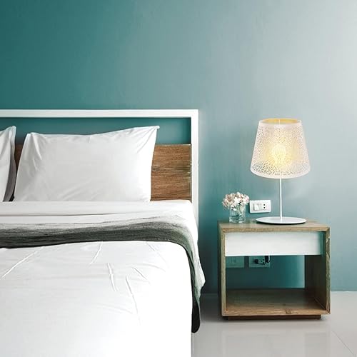 Miniatura 9 de VILLCASE Pantalla de lámpara de metal para lámpara de metal, pantalla de sombra de flores, pantalla E27, clip en la mesa, cubierta de luz para