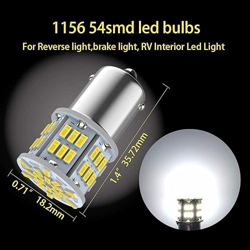 Miniatura 3 de 4 bombillas 1157 y 2 luces LED 1156 de 12-24 V, 1157 7528 2357 2057 BAY15D para luz trasera de freno, luz de caravana, 1156 1141 1003 BA15S LED para