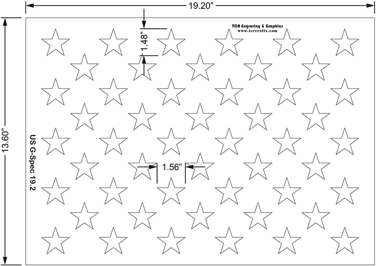 50 Star Field Stencil US American Flag G-Spec 13.6 x 19.2 Inches