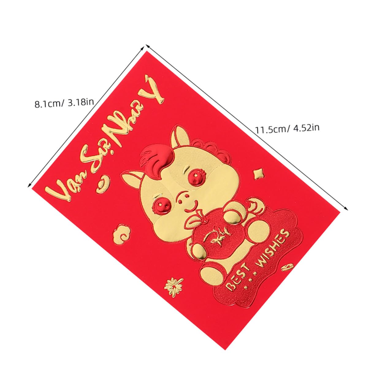 OSALADI 360 Sztuk Sztuk Kreatywnych Kopert Czerwonych Hong Bao Rok Konia z Tekstem Wietnamskim Trwałe Koperty Lunar Year Festival Rodzinne i Korporacyjne Uroczystości