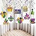 Blulu Mardi Gras Party Hanging Swirls Party Ceiling Decorations Mardi Gras Decorations for Party Mardi Gras Theme Celebration Baby Shower Birthday Party Supplies Event Supplies 30ct