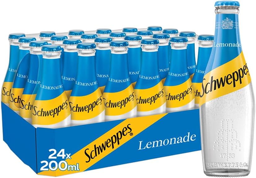 Schweppes Lemonade Glass Bottles, 24 x 200 ml