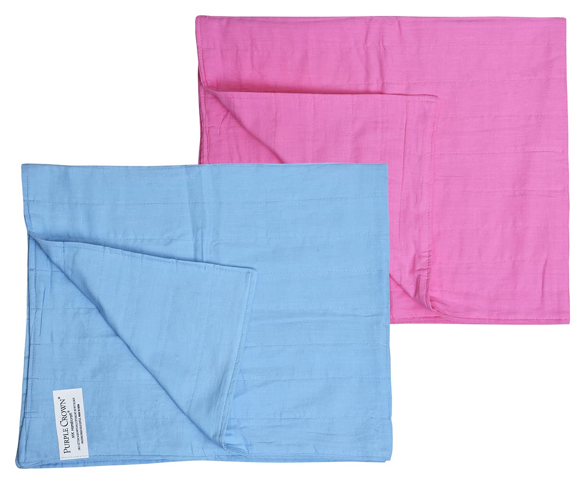 MK Handicraft(PurpleCrown),Pack of 6pieces Multicolor Pure Breathable Cotton and high Absorbent Cribsheet for Newborn Babies, Swaddler Cum Comforter for Infants.(Children: S, 65cmx50cm, Pink) 2