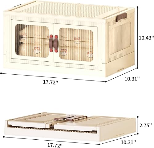 Miniatura 10 de Contenedores de almacenamiento apilables de 30 cuartos de galón, contenedores de almacenamiento plegables con tapas y puertas, caja de