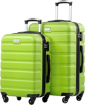 Coolife 2-Piece Suitcase Set M+L PC + ABS Hard Shell Lightweight Robust