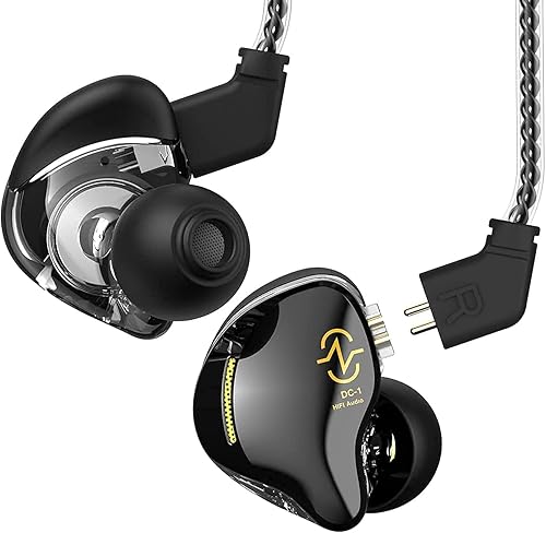 CCZ Keephifi - Monitor de oído, auriculares con cable IEM de grano de café con cables, auriculares audiófilos con doble controlador dinámico con