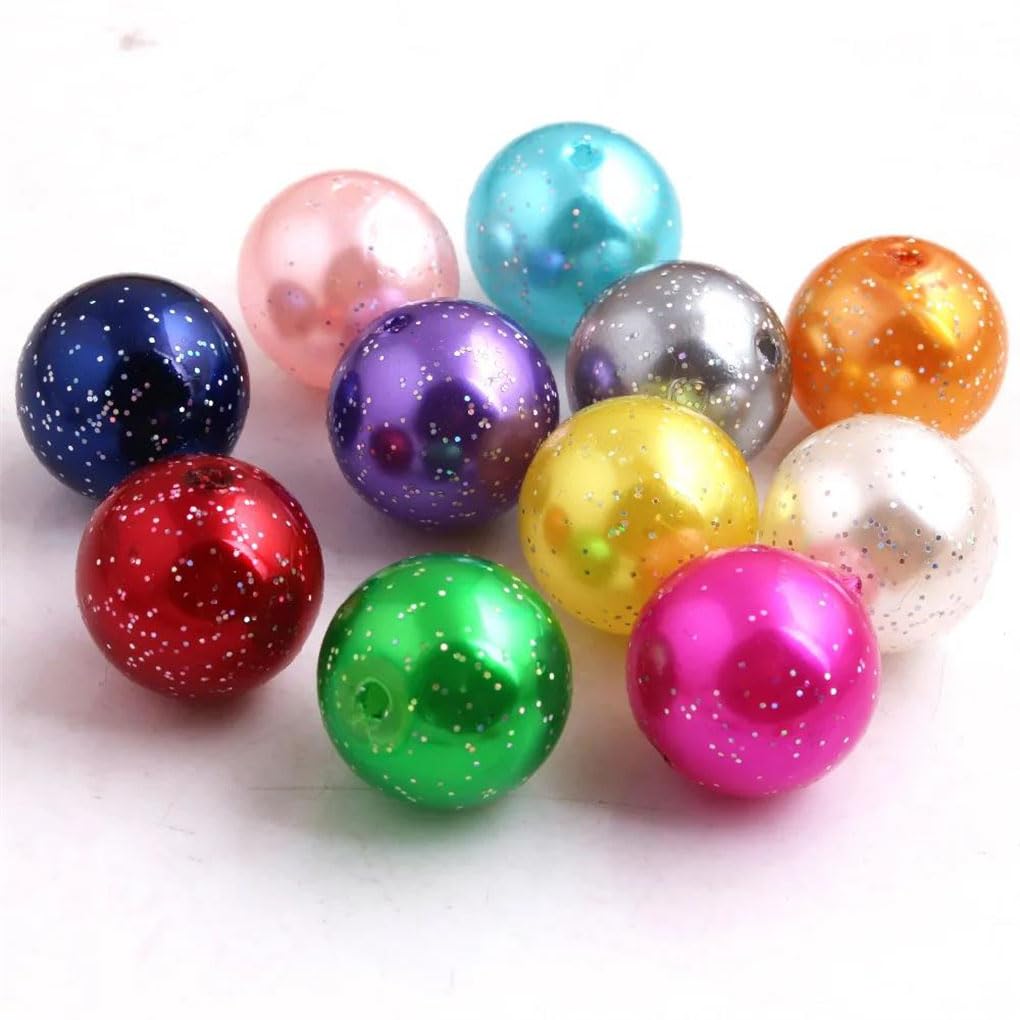 akrylowe koraliki rzemieślnicze, Koraliki akrylowe wielokolorowe 10-20 mm do wyrobu biżuterii DIY(Gray9,20mm 100pcs per bag)
