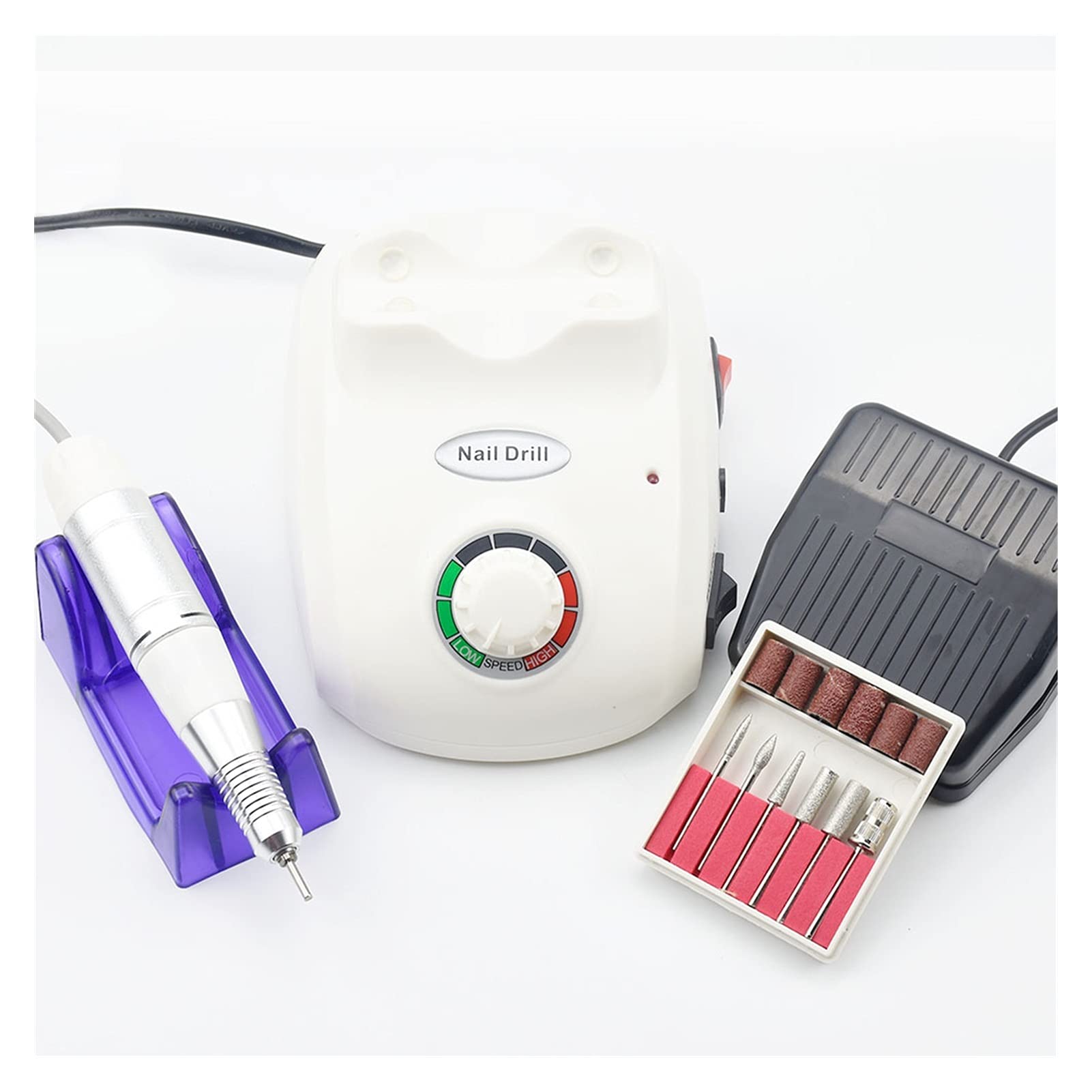 Taladro de uñas 20W 35000RPM Taladro de uñas Máquina de manicura eléctrica Máquina de Arte de uñas Equipo de aparatos Cortador de Lima de uñas eléctrico para Porta uñas