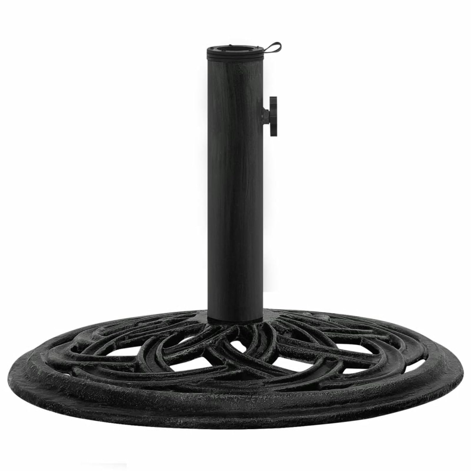 ZEYUAN Socle de Parasol Noir 44x44x31 cm Fonte,Pied De Parasol,Pied De Parasol Lourd,Pied De Parasol sur roulettes