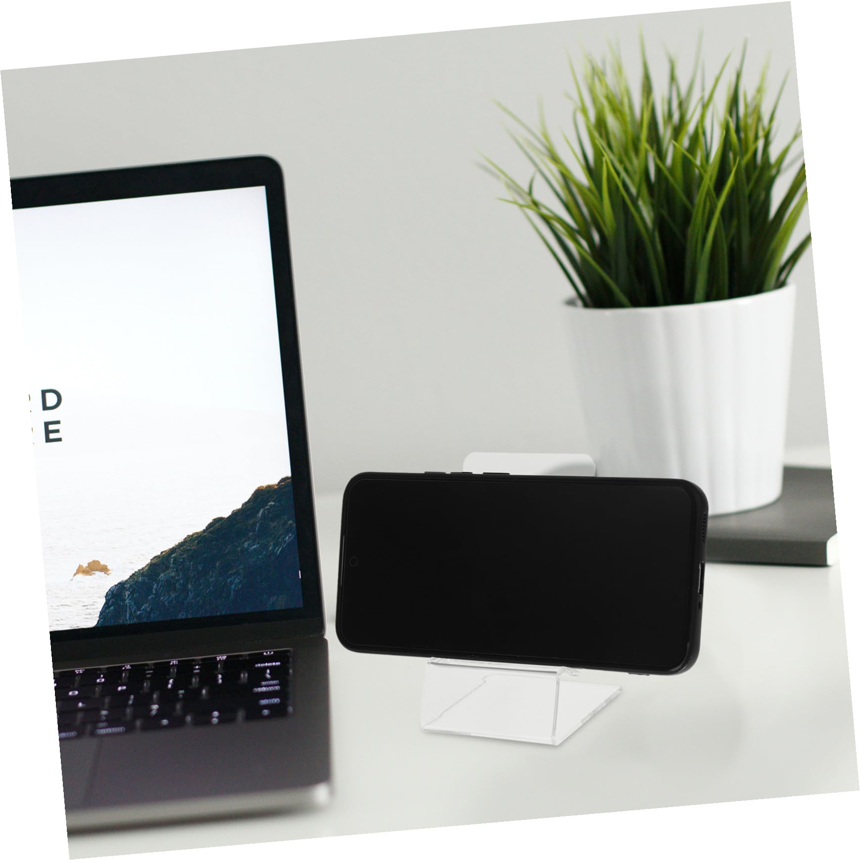 Kisangel Supporti per Telefono da Scrivania in Acrilico 10 Pezzi per Ufficio e Casa, Porta Cellulare da Tavolo Salvaspazio per Esposizione e Ricarica Comoda