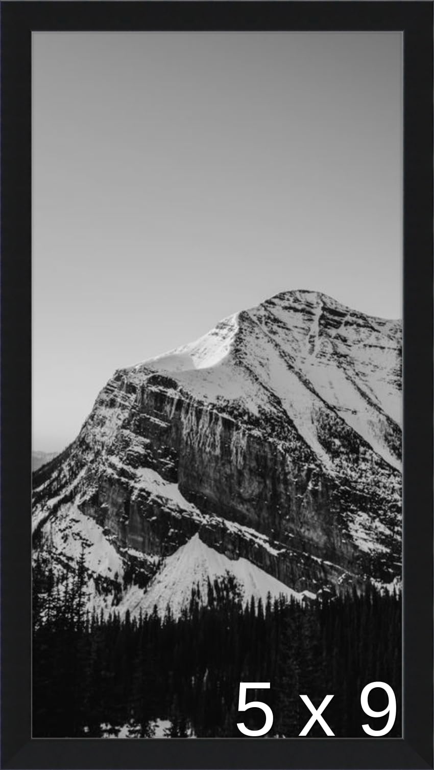 Frame It Easy 5 1/2 x 9 Satin Black Metal Frame (Ashford) 5.5x9 inches